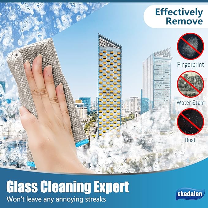 Microfiber Cleaning Cloth Lint Free Glass Cleaner Window Polishing Streak Free