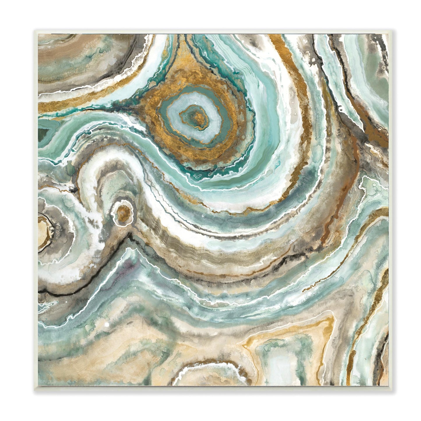 'Aqua Geode Stone'| Wall Plaque Art