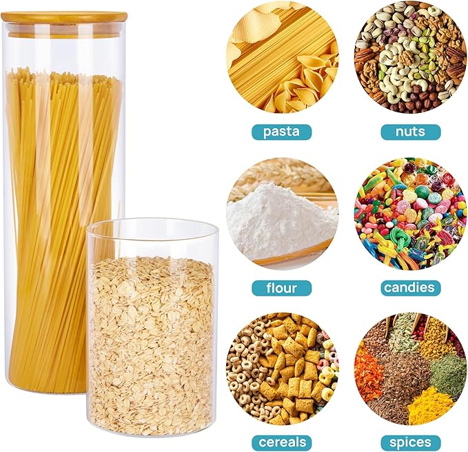 Vtopmart Glass Food Storage Jars, 7 Pack Kitchen Containers