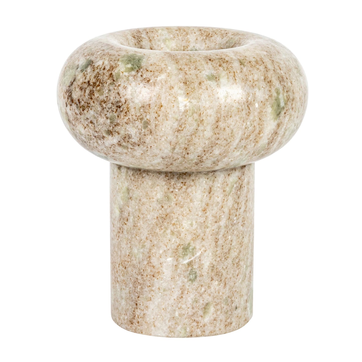 Round Marble Tealight Holder, Beige