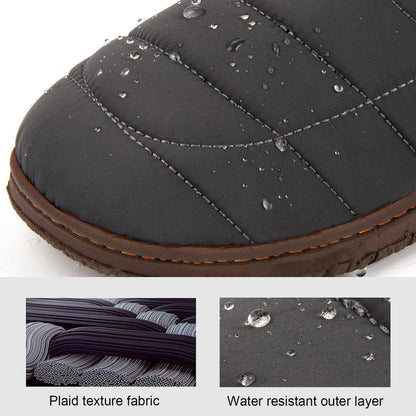 LongBay Men's Outdoor Slippers Memory Foam Camping shoes Nylon Non-Slip Indoor Outdoor Grey, 9