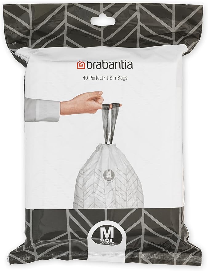 Brabantia PerfectFit Trash Bags Thick Plastic Trash Can Liners