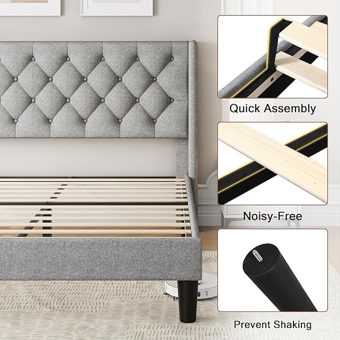 Einhomn Queen Size Platform Bed Frame
