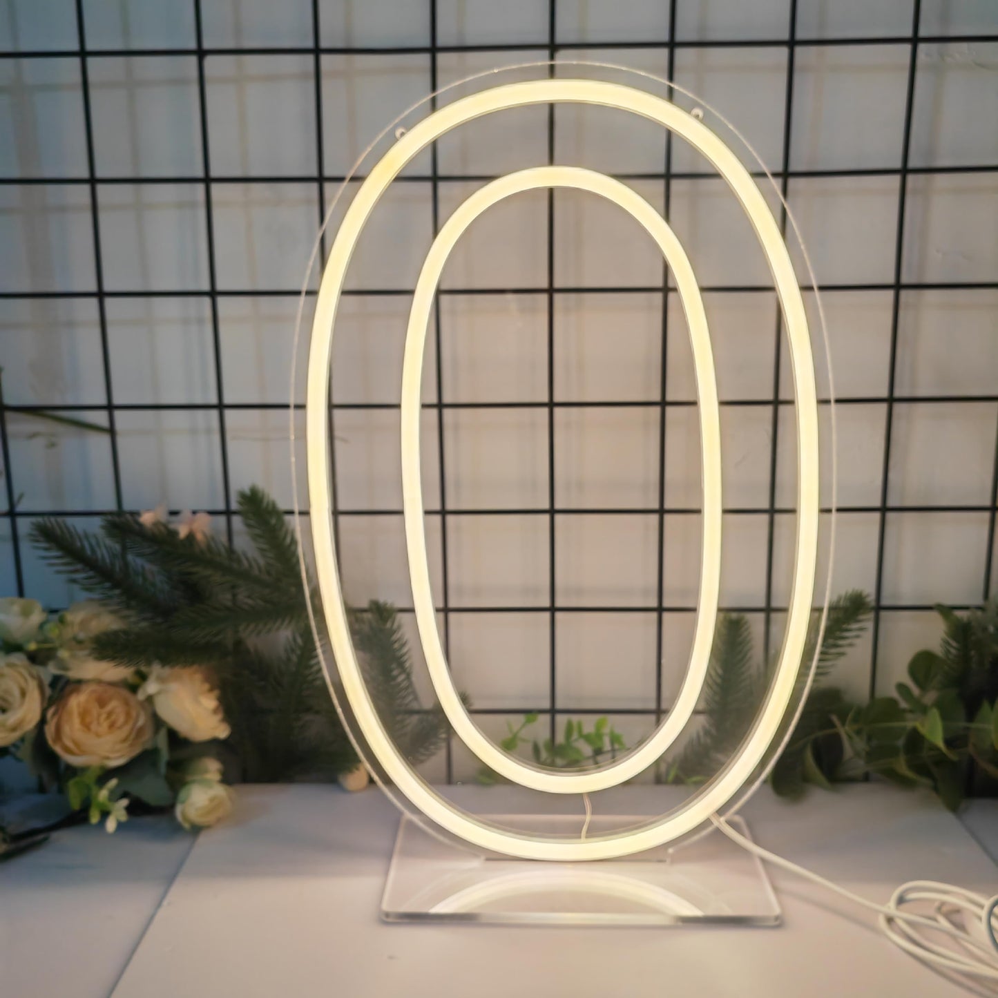 Lovewenying Neon Signs Number 0 Birthdays Decor Neon Lights Party USB Plus Battery Case Light up your baby's birthday with our Neon Number Zero Sign (Number 0-Warm White)