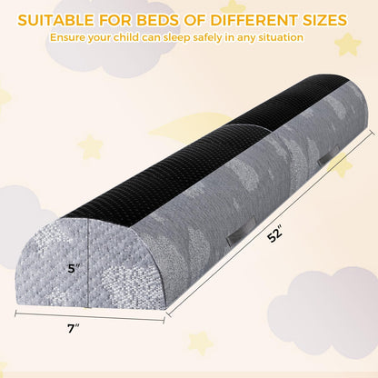 Kohentact Bed Guard for Toddlers Foldable and with Pad from Foam Bed Bumpers Rail with Dual Non-Slip Pads Waterproof Washable Soft Removable Cover Safe Bed Rail for Kids Seniors