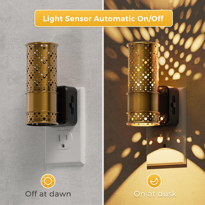L LOHAS LED Night Lights Plug Into Wall, 2 Pack Plug in Night Light LED with Dusk to Dawn Sensor, 0-100LM Dimmable Nightlight, Wall Sconce-Style Design Nightlights for Bathroom, Hallway,Stairway,Gift