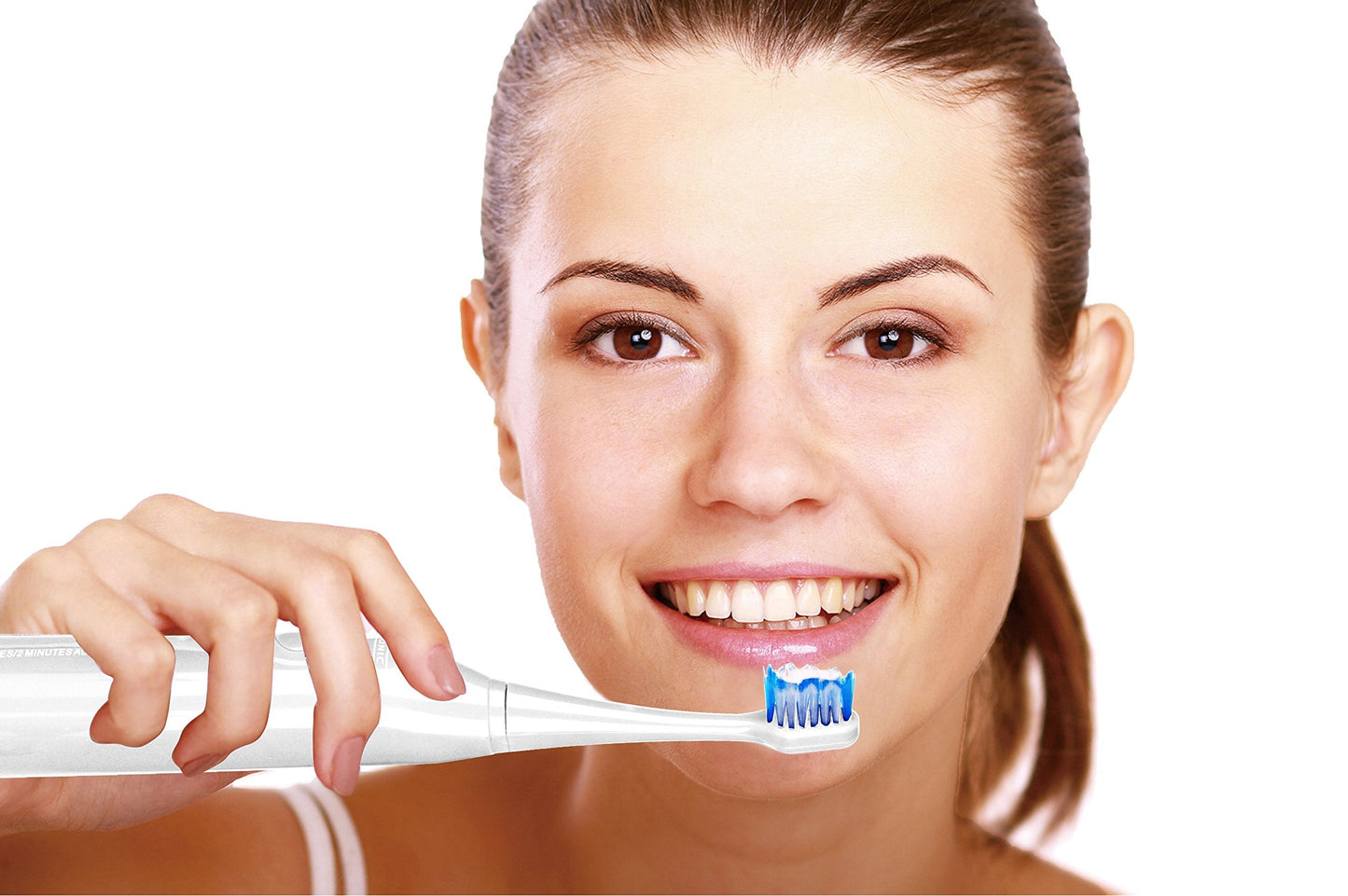 Pursonic S430 SmartSeries Electronic Power Rechargeable Sonic Toothbrush, 12 Brush Heads Included, Red