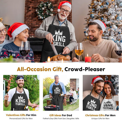 JDNFYGX Gifts for Men Dad Husband Boyfriend Brother, Funny Gifts for Him - Fathers Day, Birthday, Valentines Day, Grilling Gifts for Men, Cooking BBQ Grilling Aprons Gifts for Dad Him, Chef Gifts