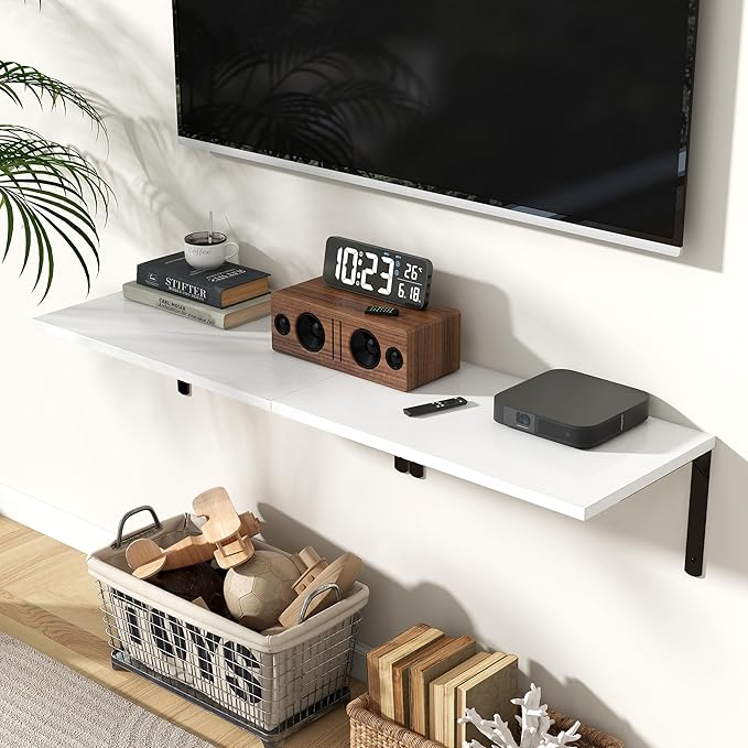 Fun Memories Floating Shelves for Wall, 12 Inch Deep Floating Shelves Set of 2