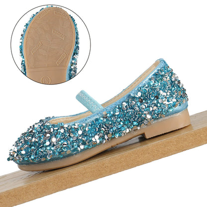 MK MATT KEELY Girls Princess Shoes Mary Jane Party Cosplay Shoes Dress Up Sandals for 2-7 Years Toddlers Little Kids Blue,9.5 UK Child