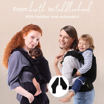 Boba X Baby Carrier - Newborn to Toddler Adjustable, 2-in-1 Convertible Front and Backpack Carrier 7 to 45 lbs, Ergonomic Baby Carrier with Crossable Straps (Black Beauty)