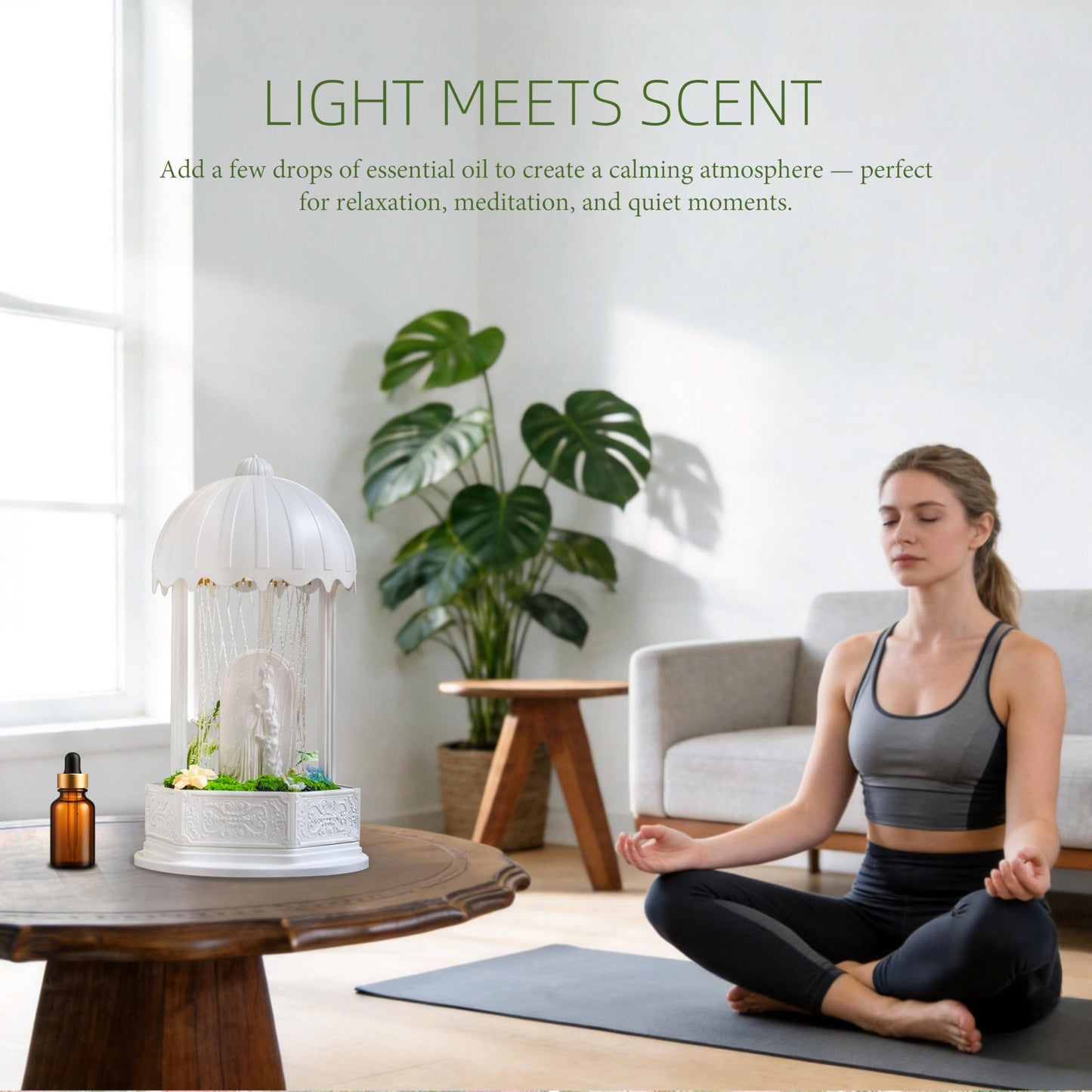 LumiRuiss Eternal Flow | MINI Vintage Rain Oil Lamp & Aroma Diffuser | Kinetic Art Display Stand for Collectibles | Mid-Century Modern Aesthetic Mood Lighting for Home & Studio
