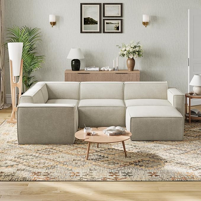 Novilla 109" Modular Sectional Sofa, No Assembly Cloud Sectional Couch