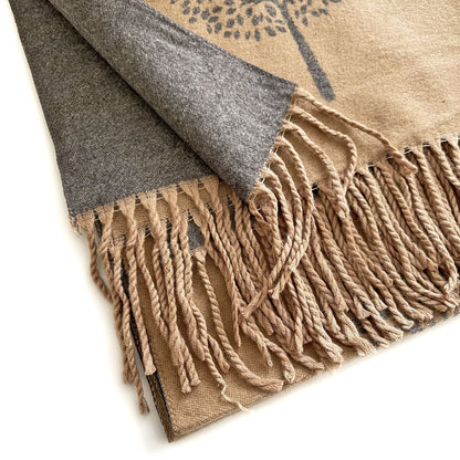 The Accessory Co. Cashmere Tree Life Blanket Scarf - Reversible Scarf Women Pashmina Shawl, Winter Scarfs Women, Large Wrap, Warm Scarf, Tree of Life Print Ladies Scarves Long Wraps, Womens Gifts