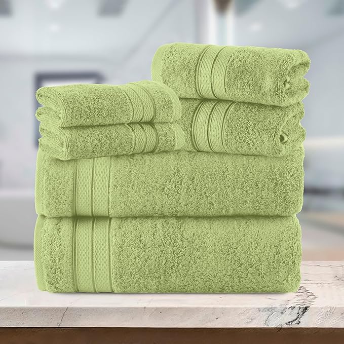 Elegant Comfort Luxury 6-Piece Towel Set, Premium Soft 100% Turkish Cotton