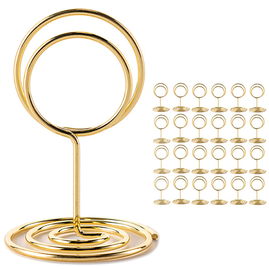 26Pcs Table Number Holders, Place Card Holders, Wire Picture Holders, Small Table Card Holders, Photo Holders for Centerpieces, Wedding Reception, Party, Birthday (Gold)