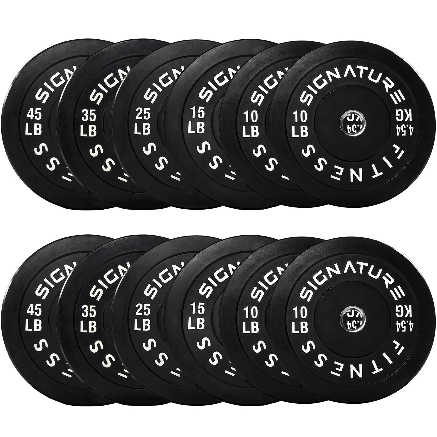 Fitvids 2-Inch Olympic Rubber Weight Plates Sets, Bumper Plates Set for Strength Training, 280 Lbs Set, Black