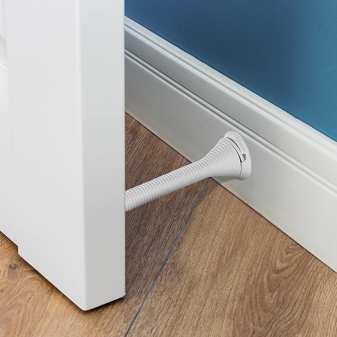 Ravinte Door Stoppers, 6 Pack White Spring Door Stops with Rubber Bumper, Door Stoppers for Bottom of Door