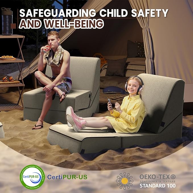 jela Outdoor Sofa, Waterproof Folding Lounge Chair and Sofa, UV Resistant Patio