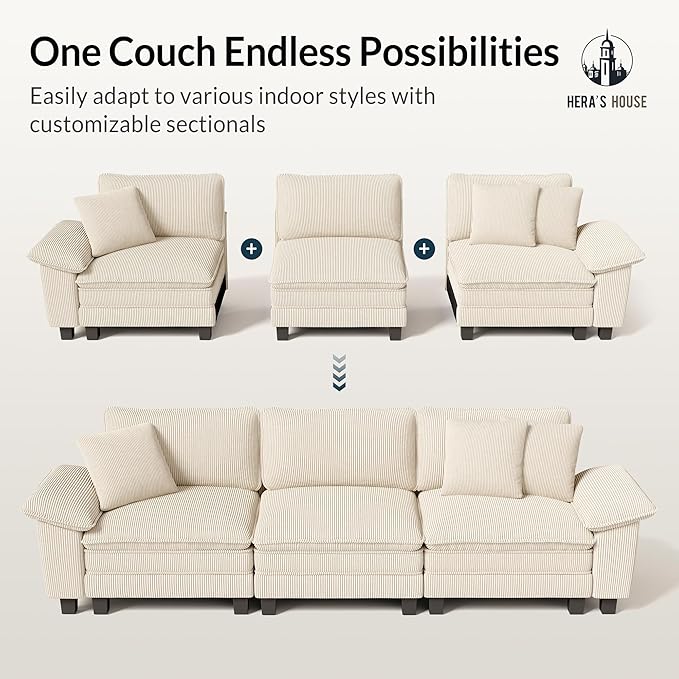 HERA'S HOUSE 158" Modular Sectional Sofa, Oversized U Shaped Couches