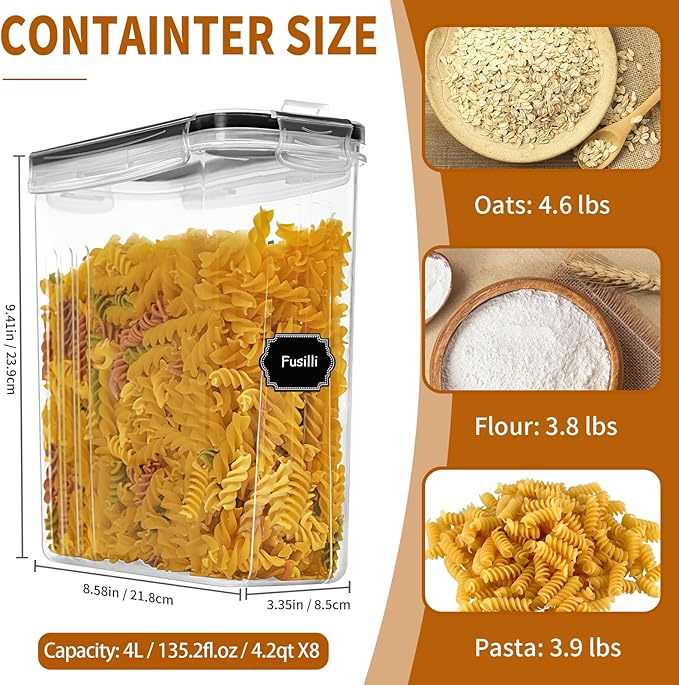 Cereal Containers Storage Set, Cereal Dispensers