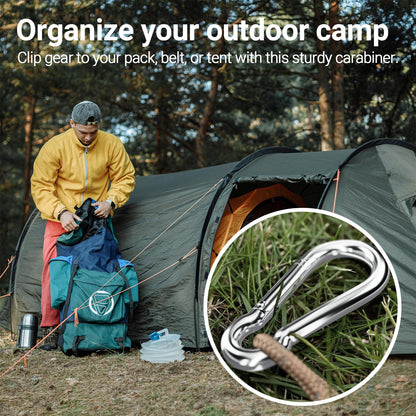 sprookber Stainless Steel Carabiner Spring Snap Hook - 304 Stainless Steel Heavy Duty Clips, Set of 4 (2.25 Inch)