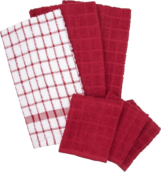 Ritz Premium Kitchen Towel and Dish Cloth Value Set: Highly Absorbent, Super