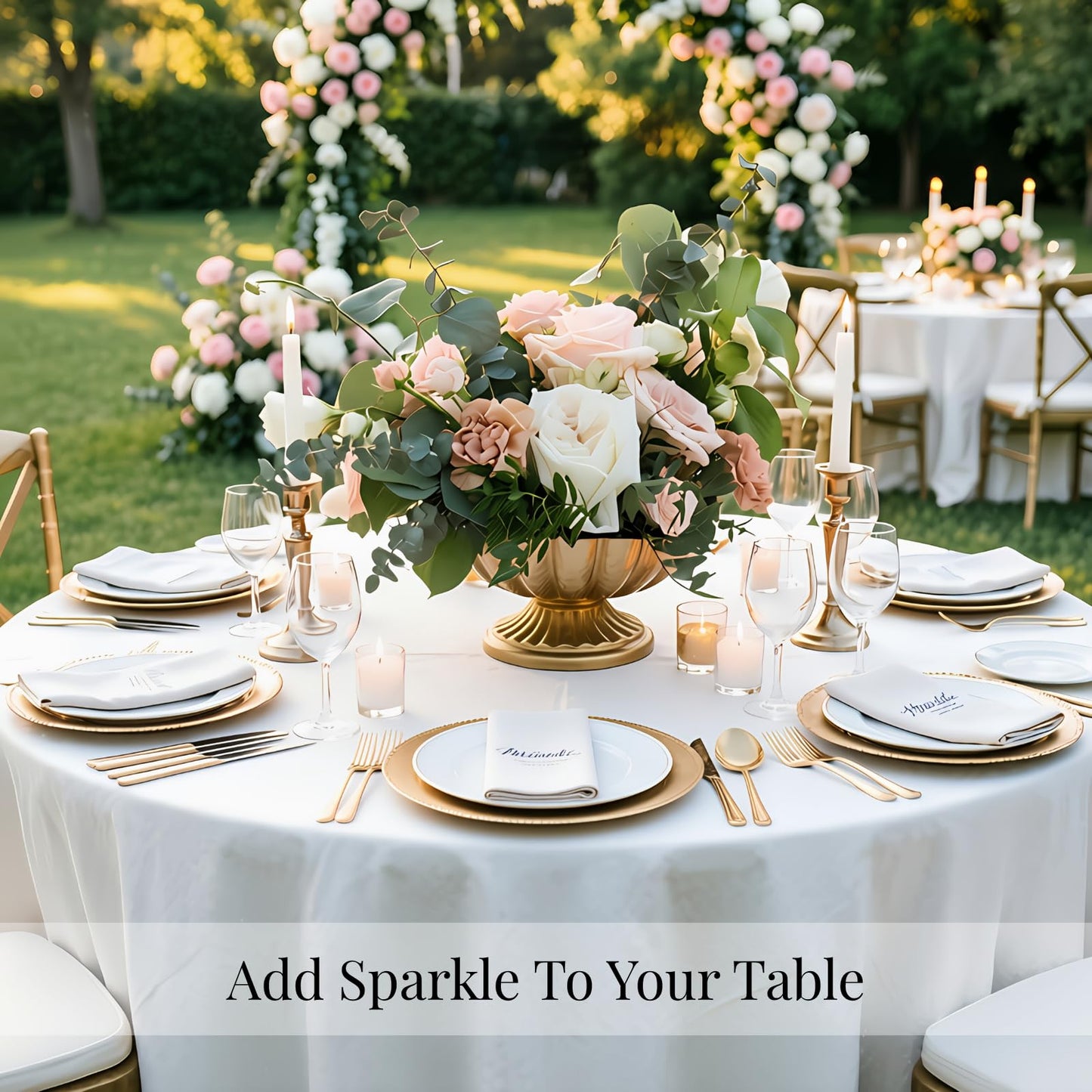 Set of 8 Antique Gold Compote Vases, 7.1" W x 3.94" H Metal Pedestal Vase for Centerpiece, Small Brass Compote Bowls for Floral Arrangements, Table Decor for Wedding Events Parties Decoration