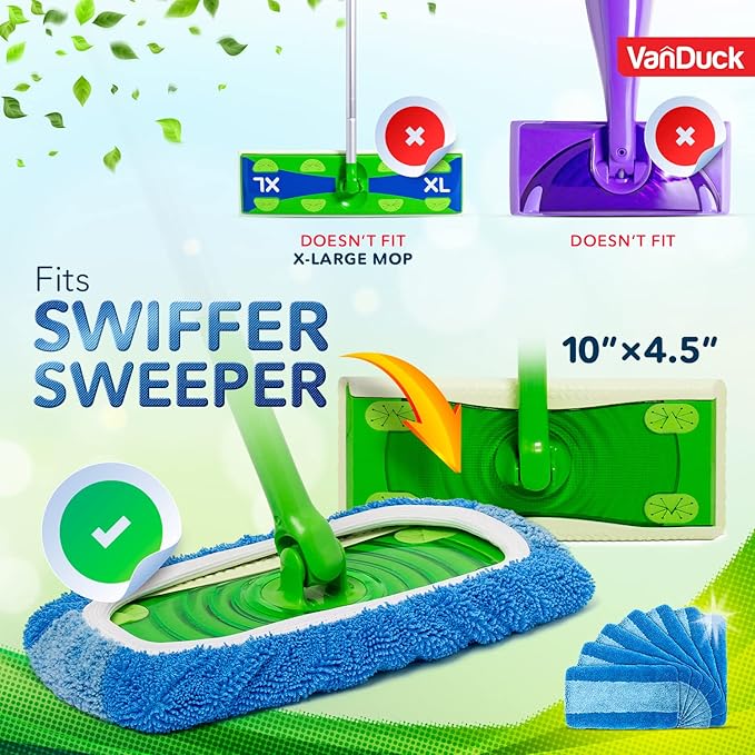 VanDuck Reusable Pet Heavy Duty Mop Pads Compatible