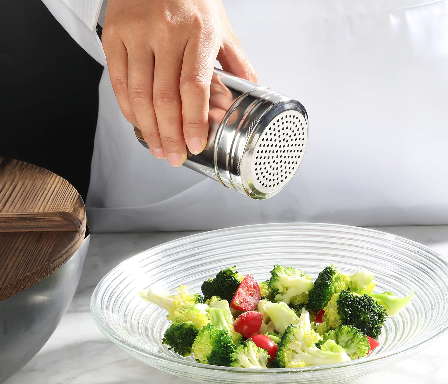New Star Foodservice 28478 Stainless Steel Dredge Shaker, 10-Ounce, Set of 2