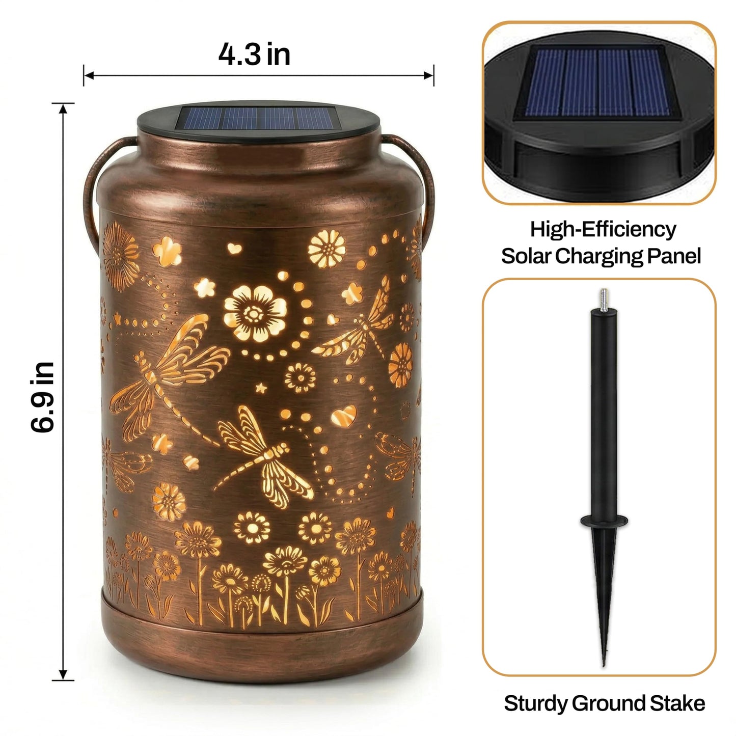 Dragonfly Solar Lanterns Outdoor Waterproof with Ground Stake - Unique Gifts for Women Mom Grandma,Birthday Gifts for Women,House Warming Gift New Home - for Garden Patio Yard Porch Lawn