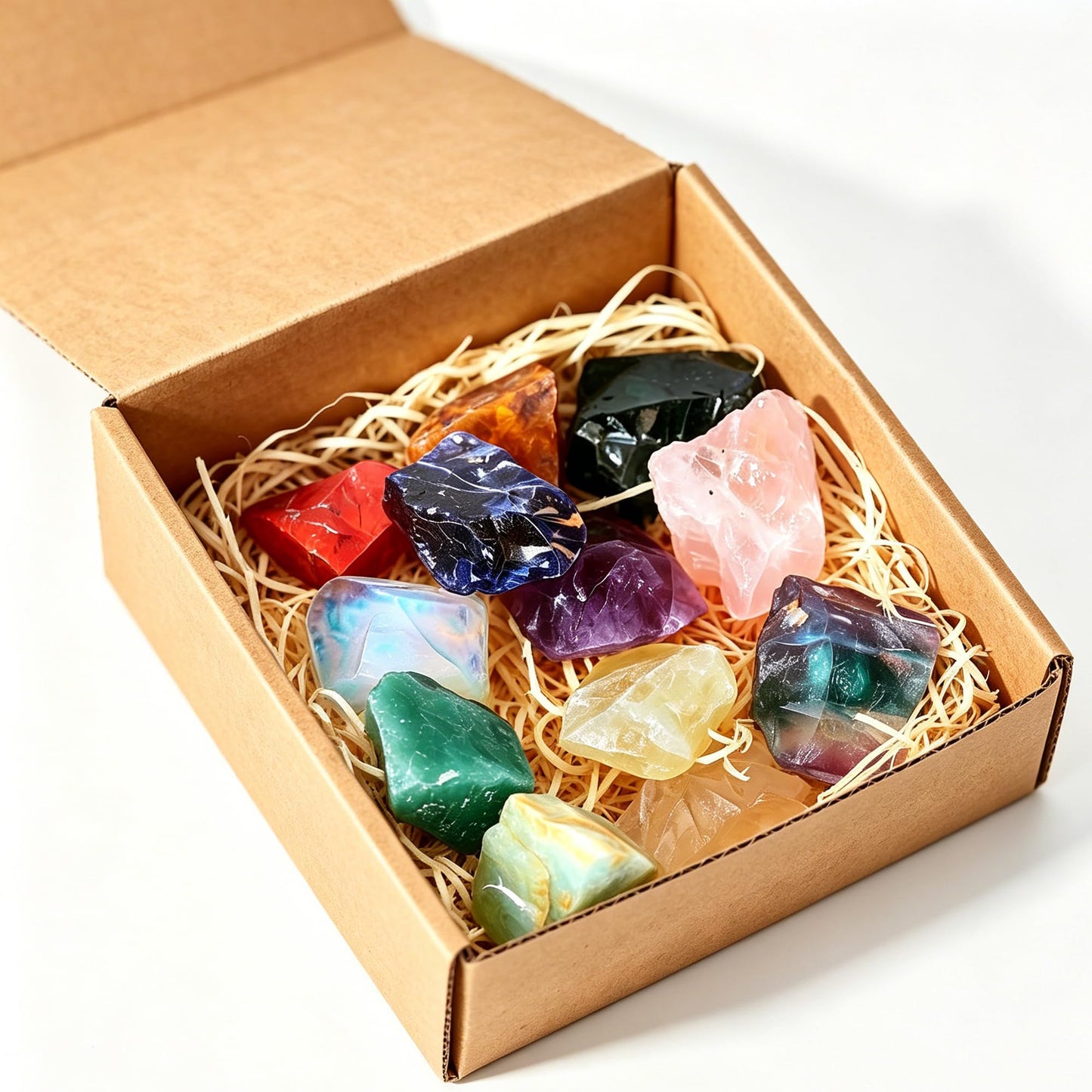 12Pcs Natural Crystals and Healing Stones Kit for Chakra Balance, Reiki, Meditation, Anxiety Relief, Crystal Decor & Thoughtful Crystal Gifts (12 Piece Crystal)