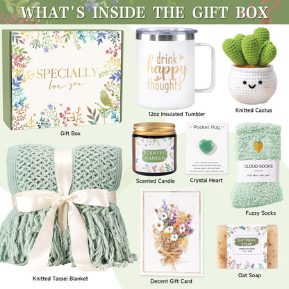 Self Care Gifts for Women Get Well Soon, Gift Baskets for Women, Inspirational Birthday Gifts for Woman, Sympathy Thinking of you, Spa Set for New Mom Friend Sister
