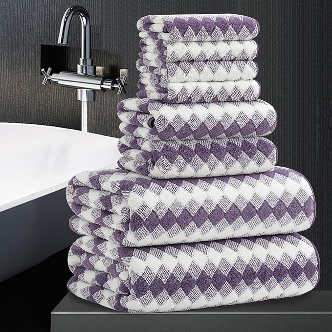 8 Piece Bathroom Towel Set |2 Oversized Bath Towels, 2 Hand Towels, 4