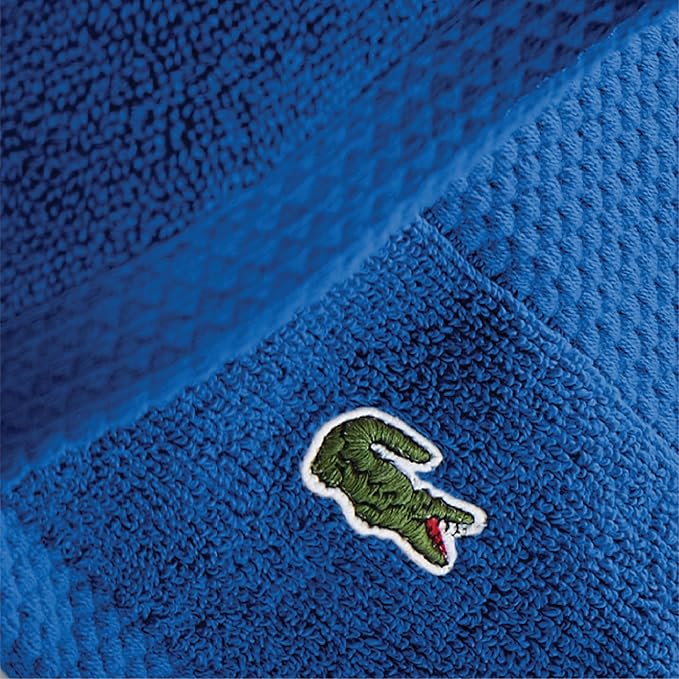 Lacoste Heritage 100% Supima Cotton Hand Towel, Surf Blue, Premium Super Soft