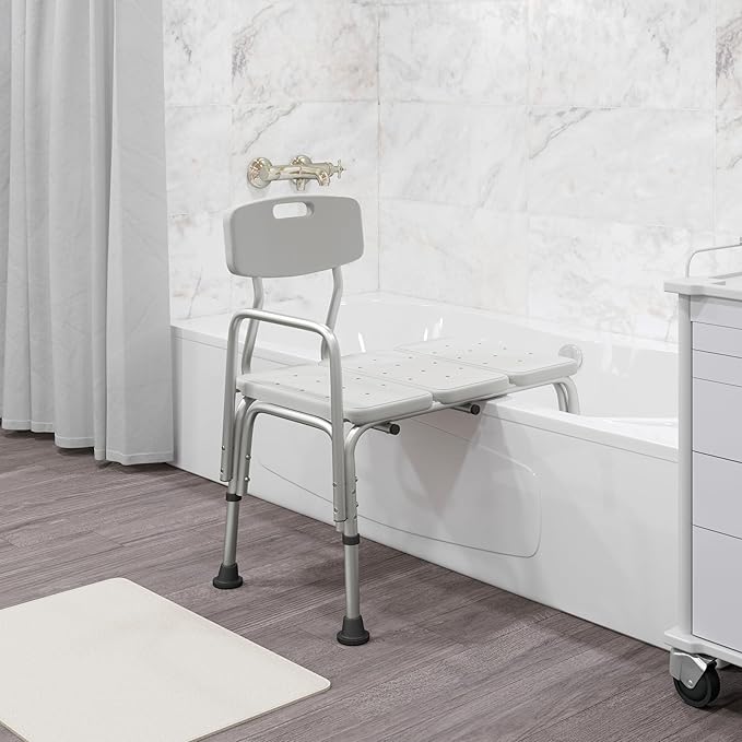 Flash Furniture HERCULES Series 300 Lb. Capacity Adjustable White Bath & Shower