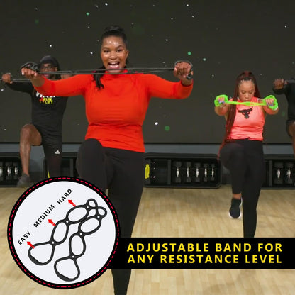 Walk at Home Resistance Bands 7 Ring Adjustable Resistance Bands for Working Out Home Workout Walking Exercise Workout Bands Fitness Program Exercise Bands Stretch Bands for Recovery, Black