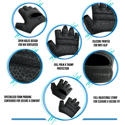 Minimal Weight Lifting Gloves,Short Micro Workout Gloves Grip Pads with Full Palm Protection & Extra Grip for Men Women Weightlifting,Gym,Exercise Training
