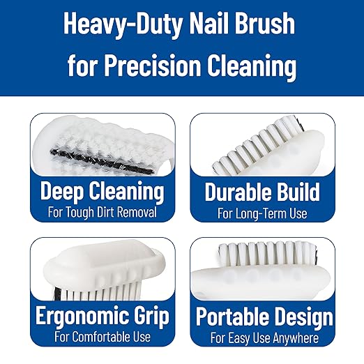 SPARTA Nail Scrub Brush Commercial-Grade, Heavy-Duty Hand and Fingernail Brush