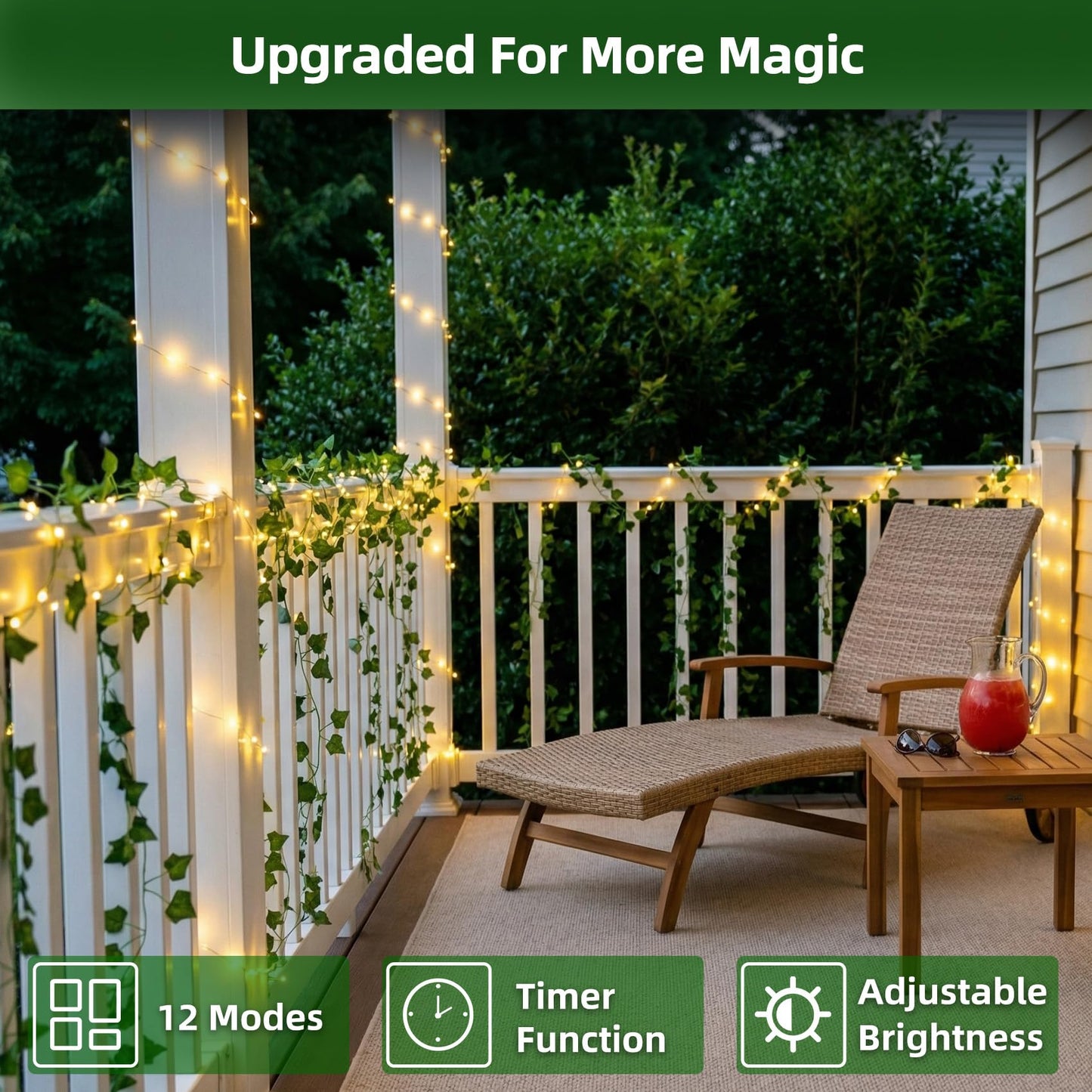 QUHUATU 750 LED 240FT Christmas Lights Outdoor,12 Lighting Modes Christmas String Lights with Timer, Dimmable Warm White LED StringLights Waterproof for Yard Tree Wedding Party Holiday Warm White