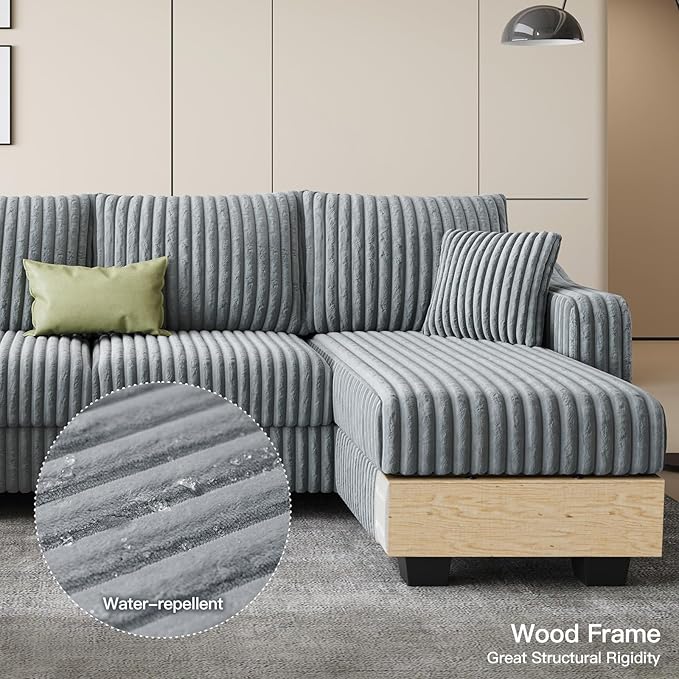 Belffin U Shaped Couch with Reversible Chaises Sectional Couches