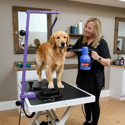 METROVAC Quick Draw Baby Blue Dog Dryer | Portable Pet Dryer & Dog Blow Dryer | 1.3 HP Single Speed USA