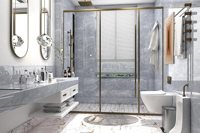 Marble Contact Paper 15.7" x 393" Grey Wallpaper Marble Peel and Stick Wallpaper