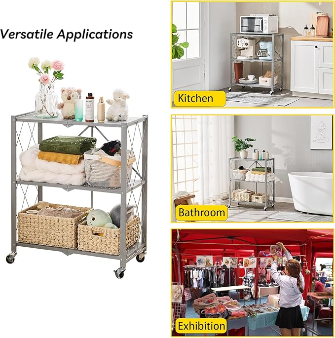 BRIAN & DANY 3-Tier Foldable Storage Shelves