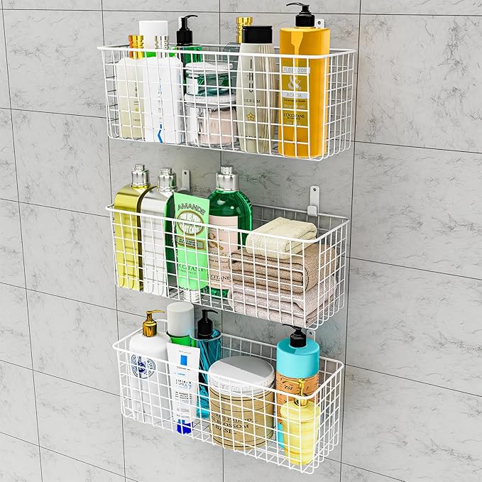 Joben Oligey 3 Set Hanging Wall Wire Baskets, Farmhouse Food Storage Kitchen