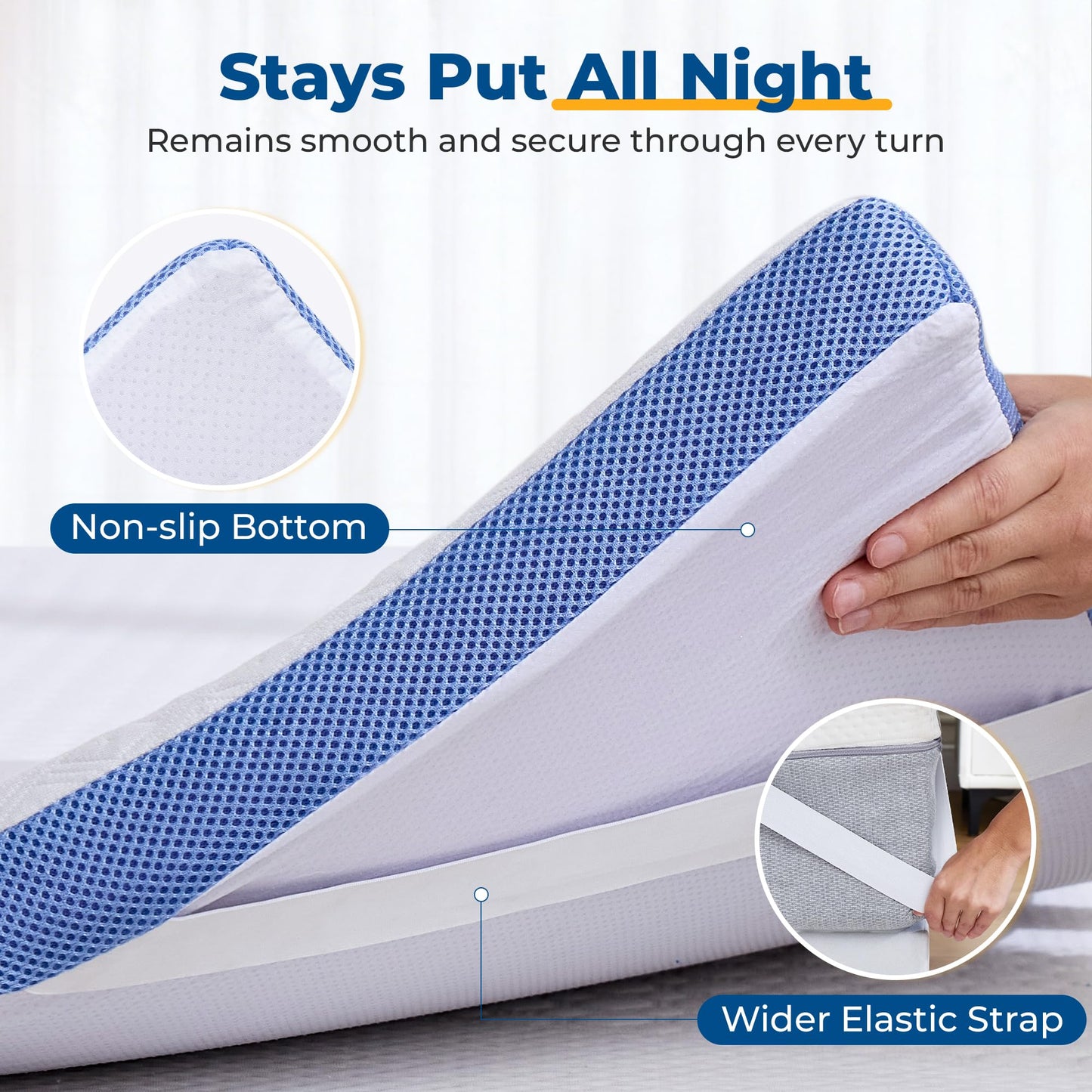 BDEUS 2 Inch Gel Memory Foam Mattress Topper Twin Size, Cooling Mattress Topper for Back Pain Relief, Non-Slip Design with Removable & Washable Soft Bamboo Cover.