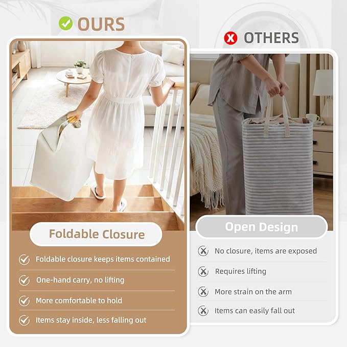 STORAGE MANIAC 2-Pack Large Laundry Hamper, 100L Collapsible Laundry Basket