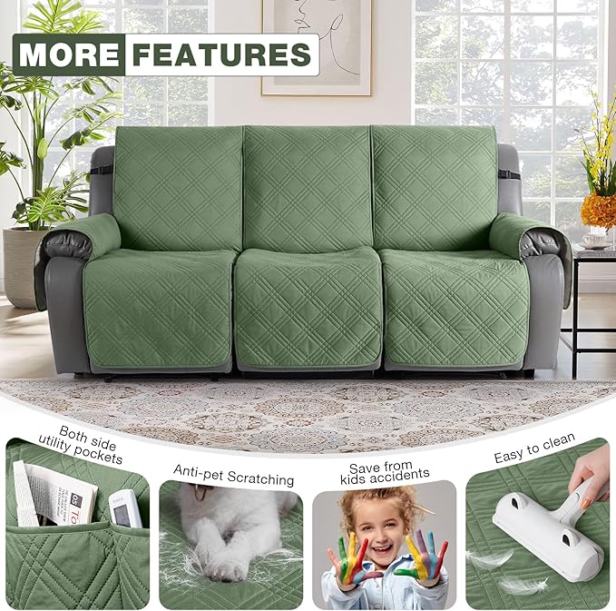 TAOCOCO 100% Waterproof Recliner Sofa Cover, Non Slip Split Couch Covers