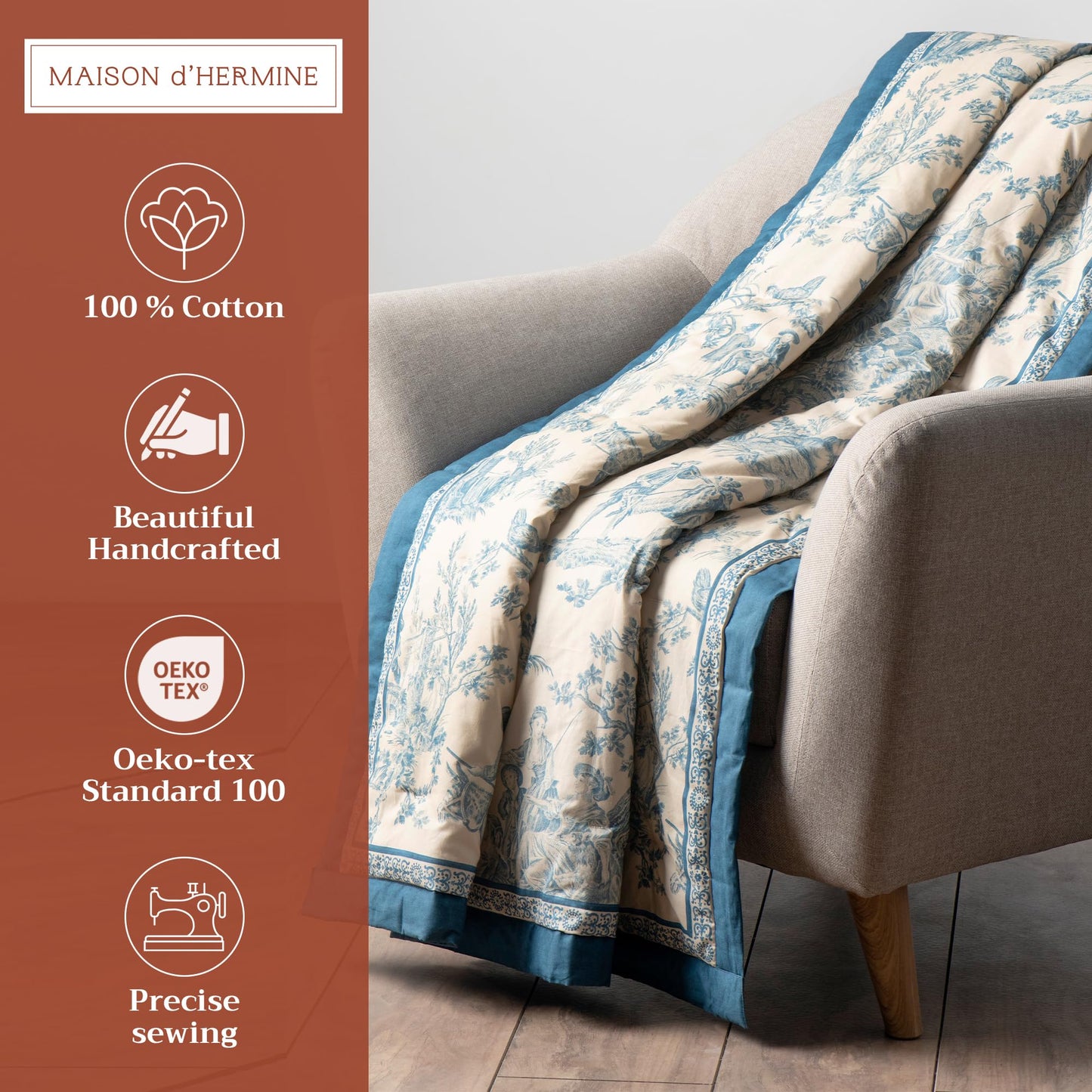 Maison d' Hermine Throw Blanket for Couch Lightweight Soft Warm Breathable Cotton Throw Blankets for Bed Girls Boys Women Men Gifts Travel Living Room Spring Summer (Girassol, 60" X 80")