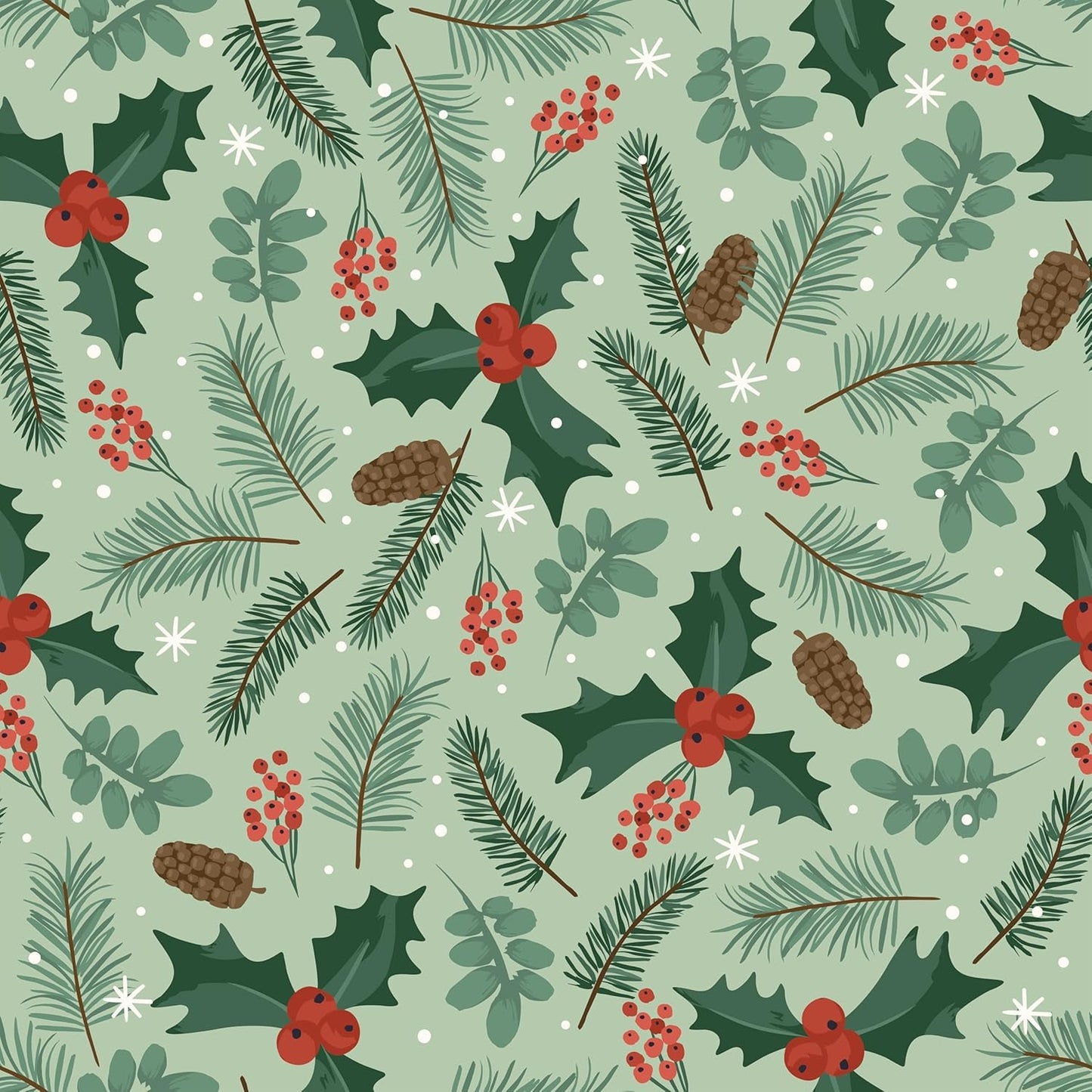 TOARTi Christmas Wallpaper Peel and Stick Green Leaves Christmas Contact Paper for Cabinets Bedroom Xmas Backdrop for Winter New Year Xmas Party Decor